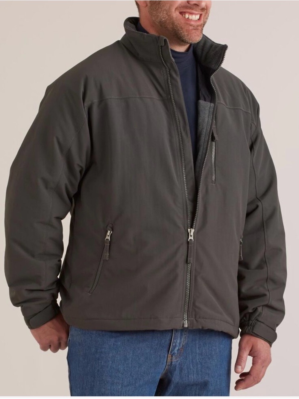 Duluth Trading Co Men's Grab Fleece-Lined Jacket Thinsulate Rugged Gray Size 2XL